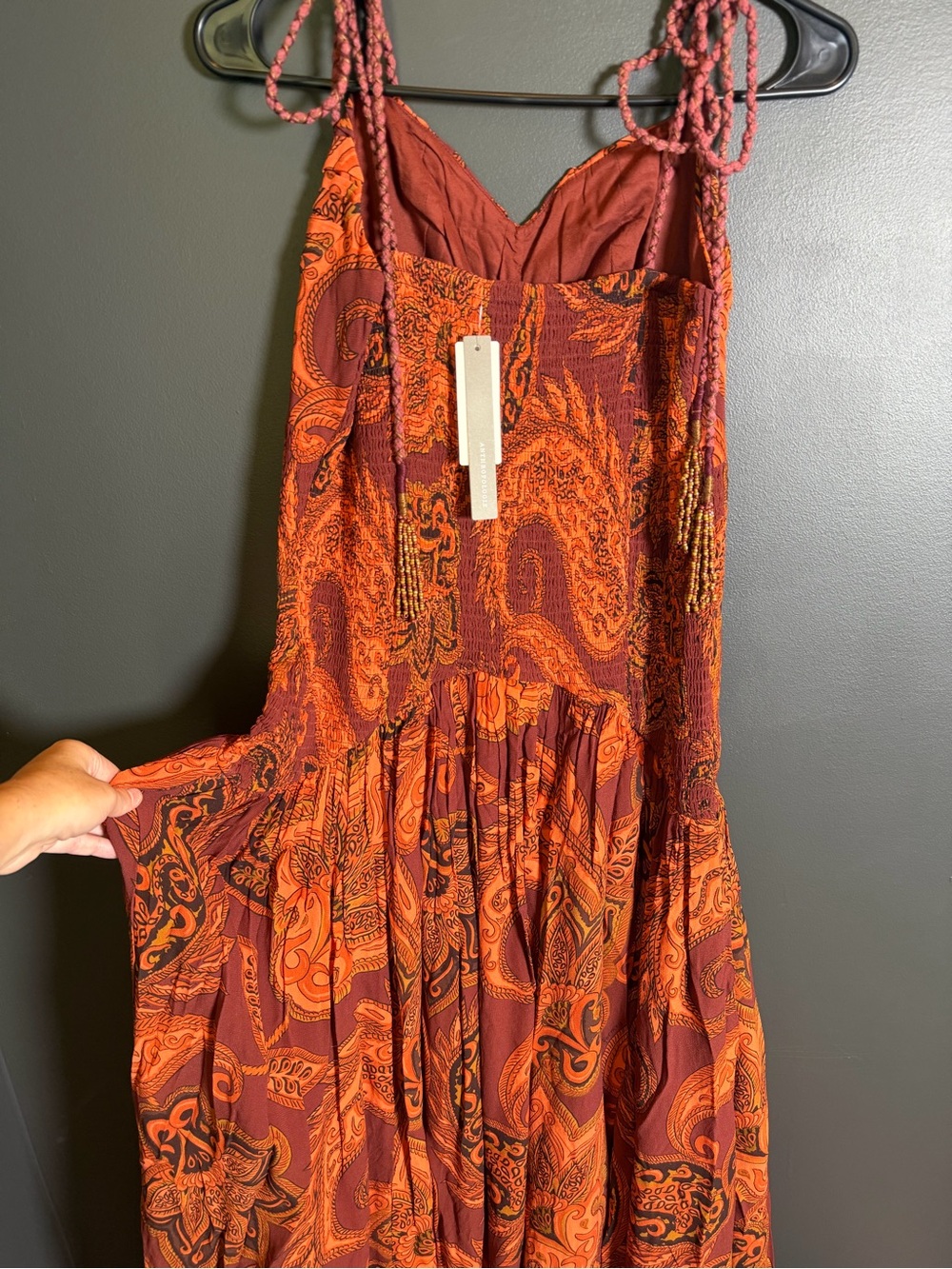 Farm Rio x Anthropologie Drop-Waist Printed Midi Dress | Medium | NWT - Picture 12 of 13
